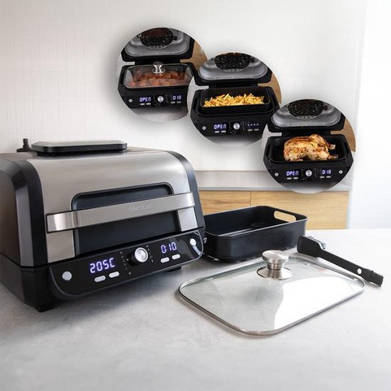 Cecotec Cecofry FireDome 8000 Pro Unique 8 L Autonome 1700 W Friteuse d'air chaud Noir, Acier inoxydable