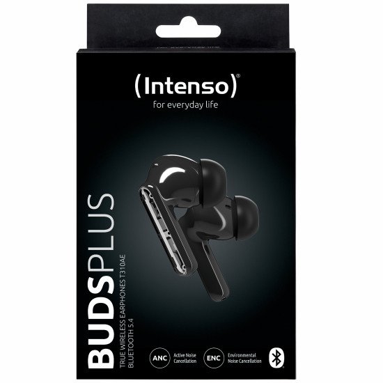 Intenso Buds Earphone Plus T310AE Black Écouteurs True Wireless Stereo (TWS) Ecouteurs Appels/Musique/Sport/Au quotidien USB Type-C Bluetooth Noir