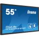 iiyama TF5539AS-B1AG affichage de messages Écran plat de signalisation numérique 138,7 cm (54.6") LED 500 cd/m² 4K Ultra HD Noir Écran tactile Intégré dans le processeur Android 24/7