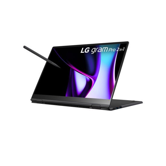 LG Gram Pro 16T90SP Intel Core Ultra 7 155H Hybride (2-en-1) 40,6 cm (16") Écran tactile WQXGA+ 16 Go LPDDR5x-SDRAM 1 To SSD Wi-Fi 6E (802.11ax) Windows 11 Pro Noir