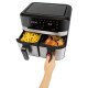 ProfiCook PC-FR 1242 H Double 9 L Autonome 2400 W Friteuse d'air chaud Noir, Acier inoxydable