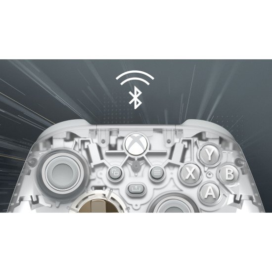 Microsoft Ghost Cipher Or, Gris clair, Transparent Bluetooth/USB Manette de jeu Analogique/Numérique Android, PC, Xbox One, Xbox Series S, Xbox Series X, iOS