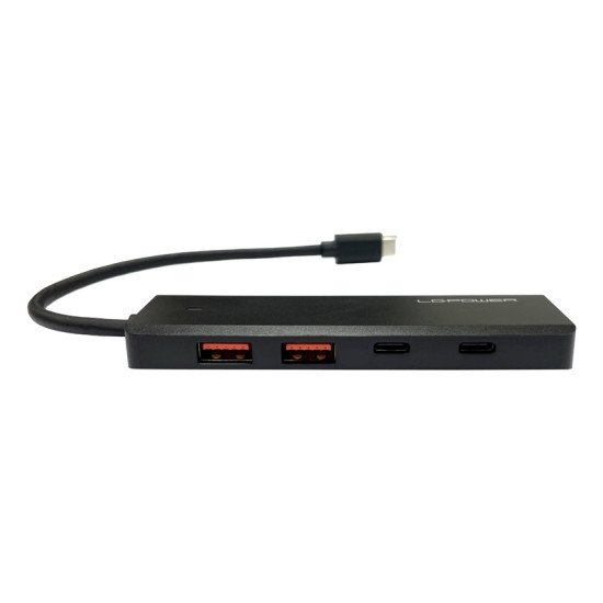 LC-Power LC-HUB-U3-4-C hub & concentrateur USB 3.2 Gen 2 (3.1 Gen 2) Type-A 10000 Mbit/s Noir