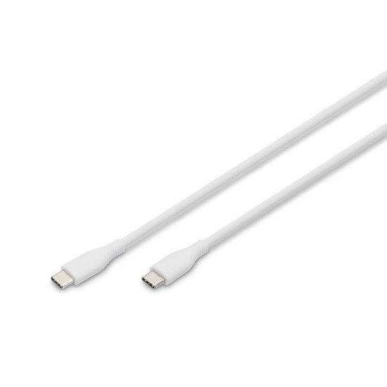 Digitus Câble de connexion USB-C en silicone, 1m, blanc