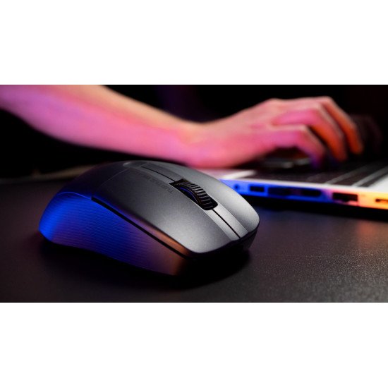 Turtle Beach Pure Air - Souris de gaming RGB ergonomique sans fil ultra-légère, capteur optique 26 000 PPP, batterie 125 heures, double système sans fil, interrupteurs optiques TITAN, Bluetooth, éclairage RGB. Semi-translucide noir