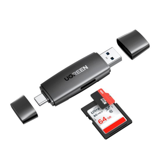 Ugreen 80191 lecteur de carte mémoire USB 3.2 Gen 1 (3.1 Gen 1) Type-A/Type-C Noir