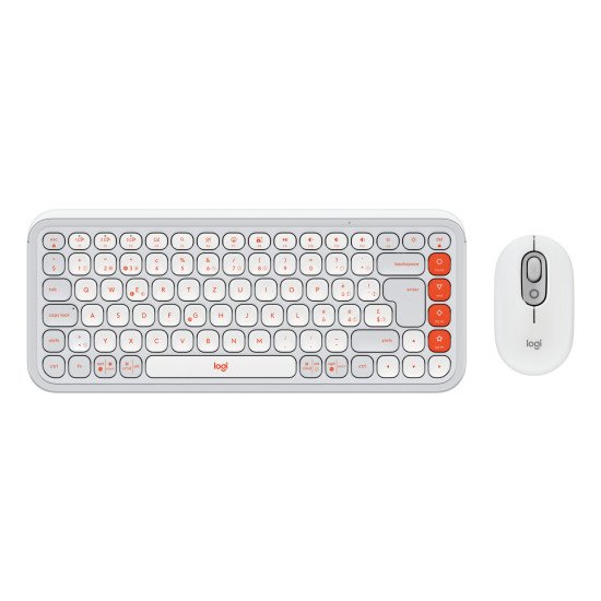 Logitech POP Icon Combo clavier Souris incluse Universel Bluetooth QWERTZ Suisse Orange, Blanc