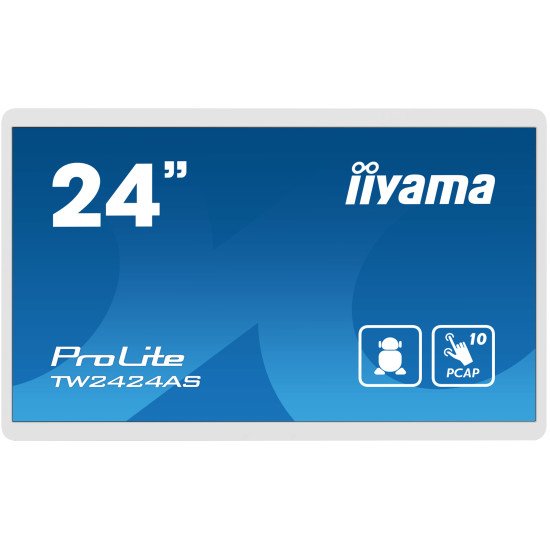 iiyama TW2424AS-W1 affichage de messages Panneau plat de signalisation numérique 60,5 cm (23.8") Wifi 250 cd/m² 4K Ultra HD Noir Écran tactile Intégré dans le processeur Android 24/7