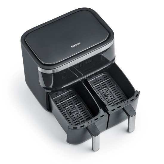 Severin FR 2453 Double 3,25 L Autonome 2850 W Friteuse d'air chaud Noir, Argent