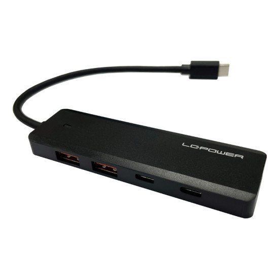 LC-Power LC-HUB-U3-4-C hub & concentrateur USB 3.2 Gen 2 (3.1 Gen 2) Type-A 10000 Mbit/s Noir