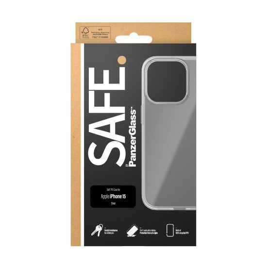 PanzerGlass SAFE. TPU Case iPhone 2023 6.1 coque de protection pour téléphones portables Housse Transparent