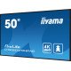 iiyama LH5060UHS-B1AG affichage de messages Carte A numérique 125,7 cm (49.5") LED Wifi 500 cd/m² 4K Ultra HD Noir Intégré dans le processeur Android 11 24/7