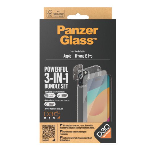 PanzerGlass B1173+2810 écran et protection arrière de téléphones portables Protection d'écran transparent Apple 1 pièce(s)