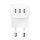 Belkin WCC002VFWH chargeur d'appareils mobiles Ordinateur portable, Smartphone, Tablette Blanc Secteur Charge rapide Intérieure