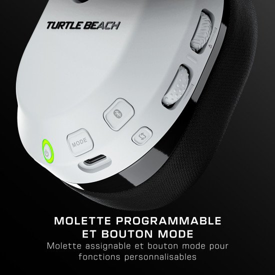 Turtle Beach Casque gaming amplifié multiplateforme sans fil Stealth 600 pour PS5, PS4, PC, Nintendo Switch et mobile - Bluetooth, 80 heures de batterie, microphone antibruit désactivable par basculement et écouteurs de 50 mm - Blanc