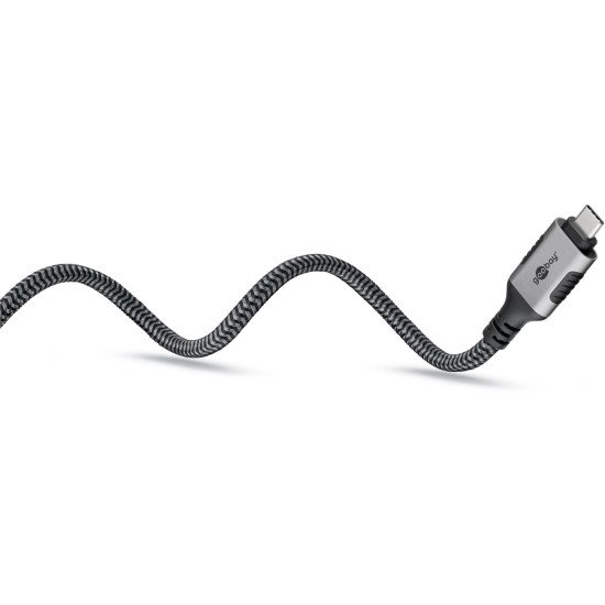 Goobay 70697 changeur de genre de câble USB C RJ-45 Noir, Argent