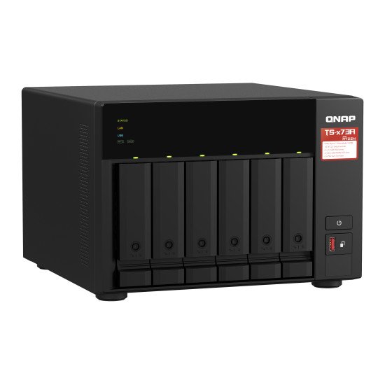 QNAP TS-673A NAS Tower AMD Ryzen V1500B 8 Go DDR4 36 To HDD QNAP Turbo System Anthracite