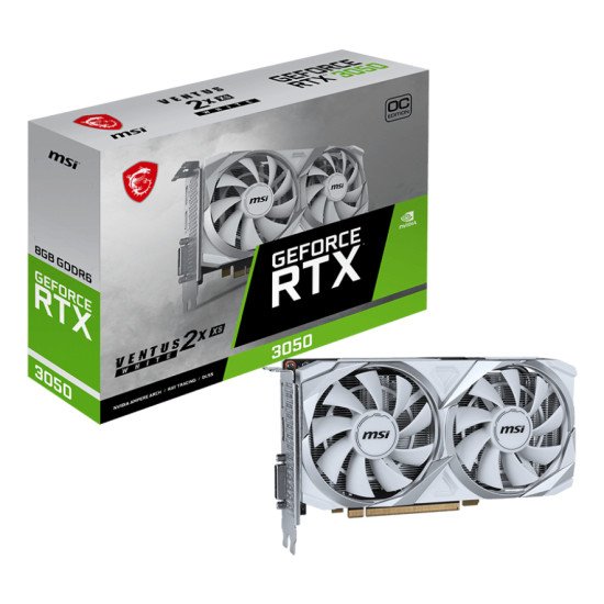 MSI VENTUS RTX 3050 2X XS WHITE 8G OC carte graphique NVIDIA GeForce RTX 3050 8 Go GDDR6