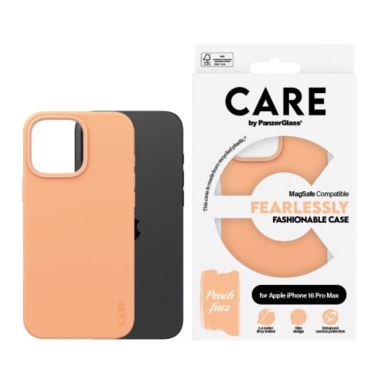 PanzerGlass CARE by PG Peachy MagS iPhone16 6.9 Pro coque de protection pour téléphones portables Housse Transparent