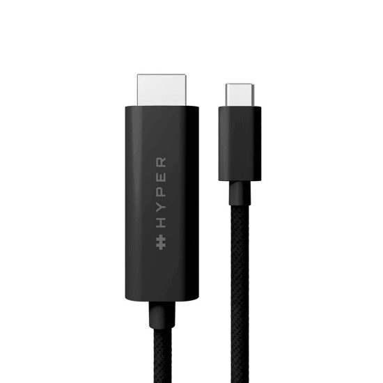 HYPER HD6007BKGL câble HDMI 2,5 m USB-C HDMI Type A (Standard) Noir