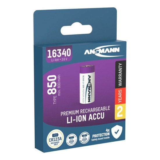 Ansmann 1300-0017 pile domestique Batterie rechargeable 16340 Lithium-Ion (Li-Ion)