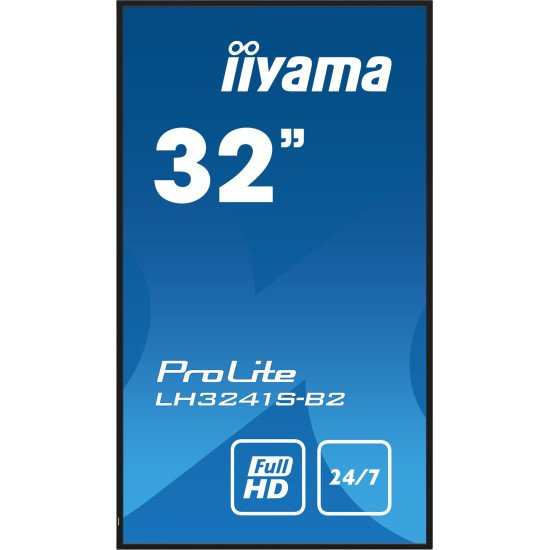 iiyama LH3241S-B2 affichage de messages En forme de kiosk 80 cm (31.5") LED 350 cd/m² Full HD Noir 24/7