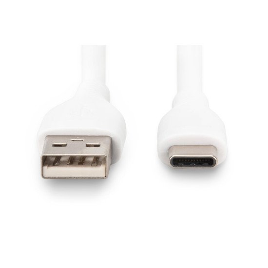 Digitus Câble de connexion USB-C en silicone, 1m, blanc