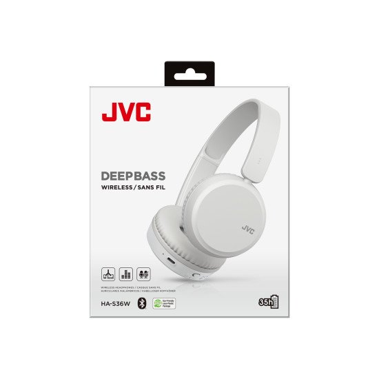 JVC HA-S36W Écouteurs Sans fil Arceau Appels/Musique Bluetooth Blanc