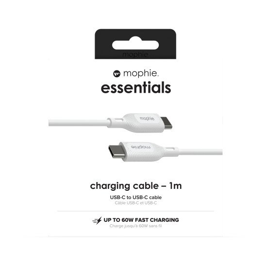 mophie essentials charging cables | 1M câble USB USB 2.0 USB C Blanc