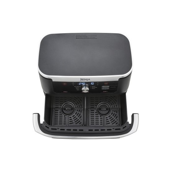 Ninja AF500EU friteuse Double 10,4 L Autonome 2470 W Friteuse d'air chaud Noir, Acier inoxydable