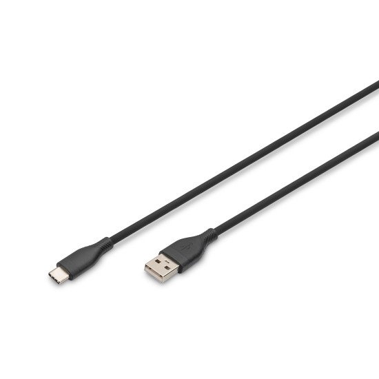 Digitus Câble de connexion USB-C en silicone, 2m, noir