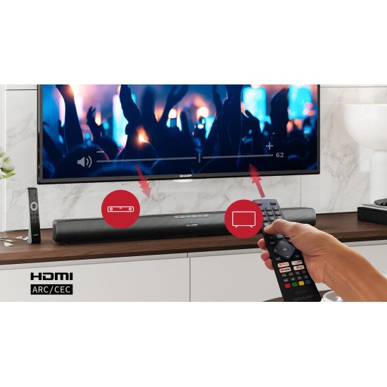 Sharp HT-SB100 haut-parleur soundbar Noir 2.0 canaux 75 W