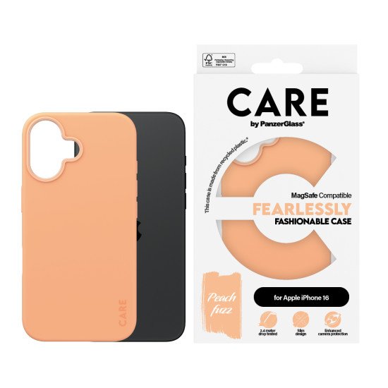 PanzerGlass CARE by PG Peachy MagSafe iPhone16 6.1 coque de protection pour téléphones portables Housse Transparent