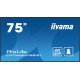 iiyama LH7565UHSB-B1 affichage de messages En forme de kiosk 189,2 cm (74.5") LED Wifi 800 cd/m² 4K Ultra HD Noir Intégré dans le processeur Android 11 24/7