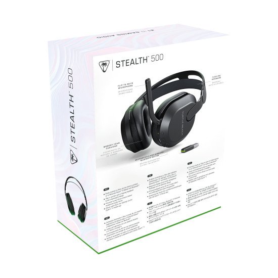 Turtle Beach Casque gaming sans fil Stealth 500 officiel pour Xbox Series X|S, Xbox One et fonctionne via Bluetooth avec les PC, la Switch et mobile - 40 heures de batterie, coussinets en mousse à mémoire de forme et microphone désactivable par basculemen