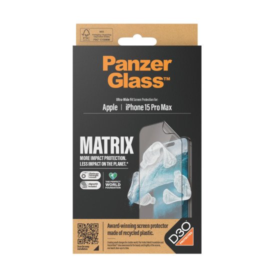 PanzerGlass UWF Matrix with D30 (Rec. PET) Protection d'écran transparent Apple 1 pièce(s)