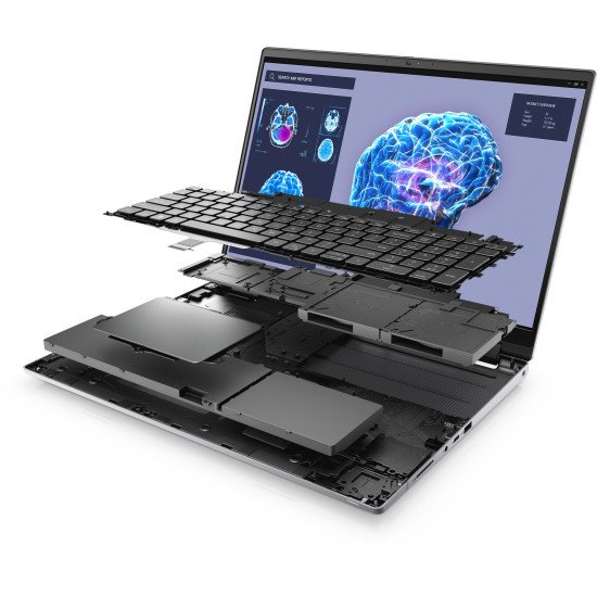 DELL Precision 7680 Station de travail mobile 40,6 cm (16") DDR5-SDRAM Wi-Fi 6E (802.11ax) Gris