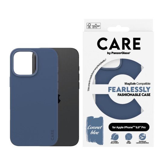 PanzerGlass CARE by PG Blue MagSafe iPhone16 6.9 Pro coque de protection pour téléphones portables Housse Transparent