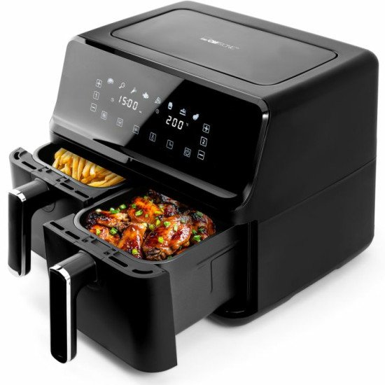 Clatronic FR 3804 H Double 8 L 2700 W Friteuse d'air chaud Noir