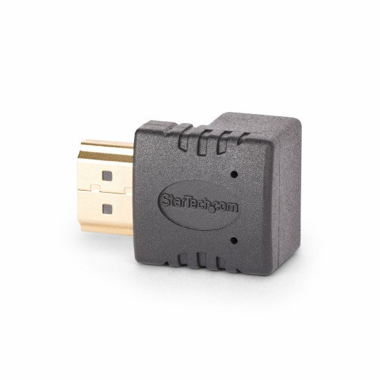 StarTech.com Adaptateur HDMI 2.0 à Angle Droit Vertical, Mâle vers Femelle, Économiseur de Port HDMI Vertical à 90 Degrés, 4K 60Hz, Extension Coudé pour HDMI à Haut Débit, Raccord HDMI 2.0 en Angle Vertical, M/F