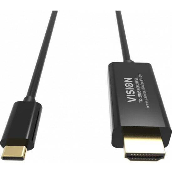 Vision TC 2MUSBCDP8K/BL câble DisplayPort 2 m USB Type-C Noir