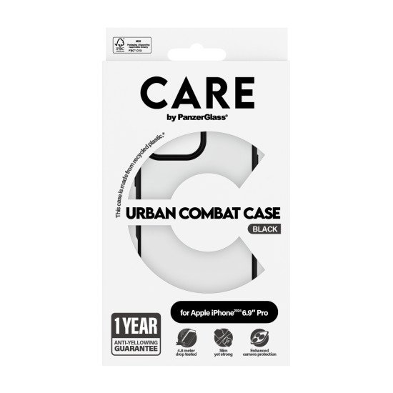 PanzerGlass CARE by PG Urban Combat iPhone16 6.9 Pro coque de protection pour téléphones portables Housse Transparent