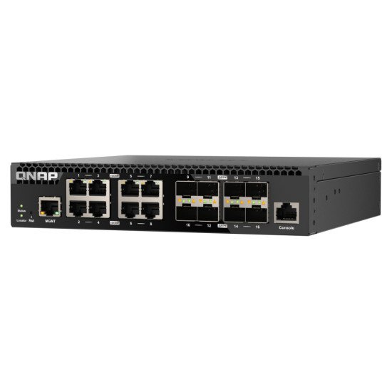 QNAP QSW-M3216R-8S8T commutateur réseau Géré L2/L3 10G Ethernet (100/1000/10000) 1U Noir