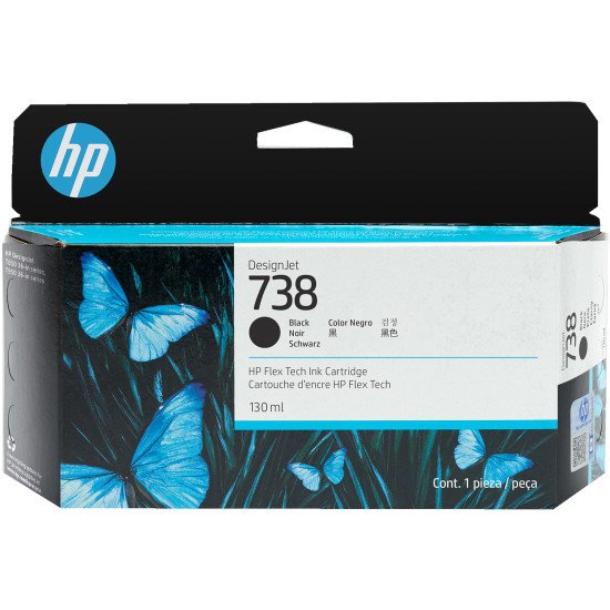 HP 738 130-ml Black DesignJet Ink Cartridge cartouche d'encre 1 pièce(s) Original Rendement standard Noir