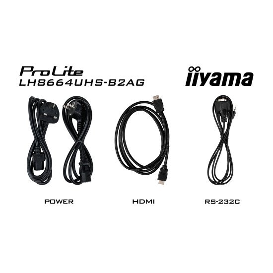 iiyama LH8664UHS-B2AG affichage de messages Écran plat de signalisation numérique 2,18 m (86") Wifi 500 cd/m² 4K Ultra HD Noir Intégré dans le processeur Android 24/7