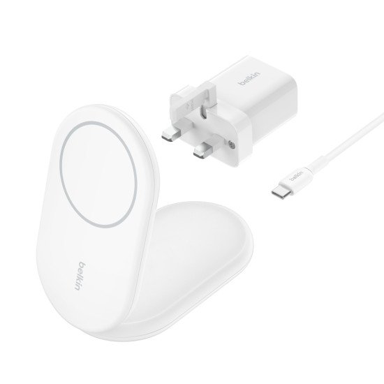 Belkin BoostCharge Écouteurs, Smartphone Blanc USB Recharge sans fil Charge rapide Intérieure