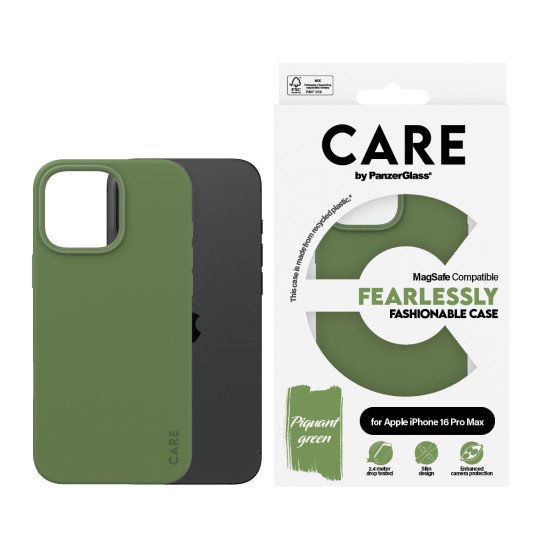 PanzerGlass CARE by PG Green MagS iPhone16 6.9 Pro coque de protection pour téléphones portables Housse Transparent