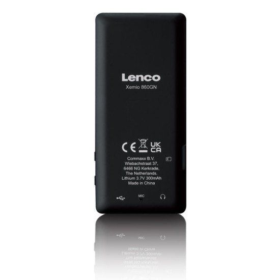 Lenco Xemio-860GN Lecteur MP3 8 Go Noir, Citron vert