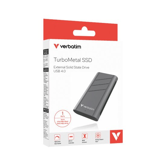 Verbatim TurboMetal SSD USB4 1TB 1 To USB Type-C USB4 Gen 2x2 Argent