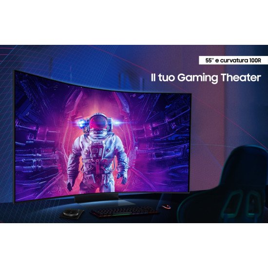 Samsung Odyssey S55CG970NU écran PC 139,7 cm (55") 3840 x 2160 pixels 4K Ultra HD LED Noir